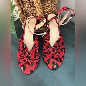 Cabi holiday Red Siren Sandal. short heel shoes women’s 8